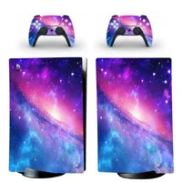 Galaxy Style Sticker Decoration Skin for PS5 Console e 2 controladores Acessórios de videogame279k