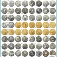 Konst och hantverk RM 01-32 32 st/mycket fin kvalitet Ancient Roman Sier/Gold Plated Craft Copy Coin Brass Ornaments Retail/Whole Sale Dro Dhyvd