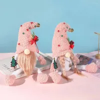 Noel Süslemeleri Sevimli Sakal/Örgü Pembe Yüzsüz Bebek Rudolph Yaşlı Adam Peluş Oyuncak Günü Hediyesi Yatak Odası Ev Dekorasyonu
