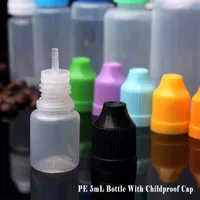 Botellas de aguja de PE de estilo suave 5 ml de botellas de plástico con tapas a prueba de niños ldpe e ​​líquido botella vacía