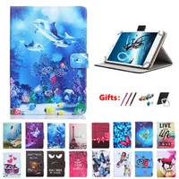 Tablet PC Cases Bags Universal Cover case for Prestigio MUZE 3708 3718 3G WIZE 3418 3518 4G 8 inch Cartoon Printed PU Leather Case gift W221020