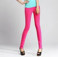 Frauen Jeans Trend Stricken Mode Slim Elastic Conbon Color Bleistift Hosen Hosen Sexy Frauen