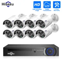 IP 카메라 Hiseeu H.265 8CH 5MP 3MP POE 보안 감시 시스템 키트 AI 얼굴 감지 오디오 레코드 CCTV 비디오 NVR SET 221020