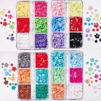 Nail Art Decorations 1Box 3D Acrylic Flower Parts Mixed Steel Beads Charms Decoration DIY Jewelry Accessories Crystal Gems