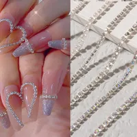 Decorazioni per le nail art 25 cm Chain Silver Chanms Rhinestones Accesorios Metal Parts Pearls for Nails Bulk può essere tagliato FACCHIO