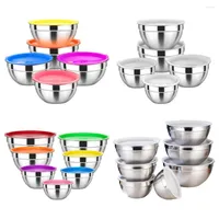 Bowls Thicker Stainless Steel Mixing With Airtight Lids Nesting Kitchen Set For Baking Serving Prepping Storage Space Saving
