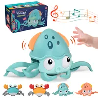 Pets Electronic Induction Escape Crab Octopus Rateo de juguetes Recargables Pet Baby Musical Toys Animal Kids Educational Gift 221021