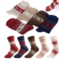 Kerstdecoraties comfortabel thermisch warm dier Xmas dames winter sokken wollen sok schattig sneeuwvlok herten cadeau