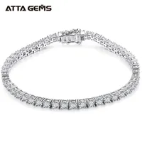 Chain ATTAGEMS Solid 925 Sterling Silver Tennis Bracelets for Women Round 3.5mm Charm Bracelet Engagement Party Gifts 221020