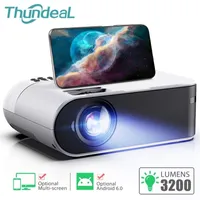 أجهزة العرض Thundeal TD60 Mini Projector WiFi Android 6.0 السينما المنزلية لـ 1080p Video Proyector 3200 Lumens Phone Smart 3D Beamer 221020