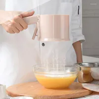 Bakgereedschap semi-automatische bloem zeef mechanische handheld sifter shaker cup vorm filter cakes suiker gaas nj72820