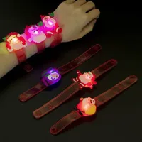 سوار عيد الميلاد سيليكون معصم معصم الزخرفة توهج فرقة Watch LED Luminous Toys Kids Wrist Wrist Strap Halloween Party Gifts Supplies Supplies