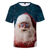 Magliette da uomo Buon Natale 3d Shirt uomini/donne/bambini Stampa alla moda Magliette a maniche corte Tshirt Tops Casual