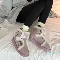 Netizen Fashion Versatile Snow Boots Women in Autumn and Winter Soft Sole Anti slip Thickened Warm Keeping Cotton Shoes for