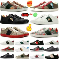 Designer Mens Womens Ace Little Bee Casual Chaussures Low Italie Brand White Rose Khaki Chaussade Chauffure r￩elle Laine Laine Traines Sports Trainers Sports Chaussures pour Homme Sneaker