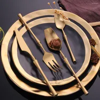 Dinnerware Gets Dinner Dinner Stainless Steel Home Forks Spoons Set Gold Calheres Presente de Natal Western Tableware