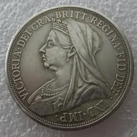 1894 Великобритания Серебряная корона Королева Виктория Завуалированная Головная копия Копия Монеты Высокое качество 340S