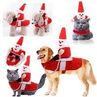 Odzież dla psa kostium kostium kota Cosplay Magiczne naklejki projektowe Święty Claus Doll Doll Strój ciepłe ubranie koty dla zwierząt