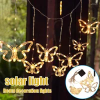 Strings Solar Fairy Light Butterfly -Led Led Pendant IP44 Waterdichte Outdoor Hangende kleurrijke windtabel 2 Verlichtingsmodus