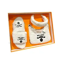 Mini çanta Reeders 2000 Terry Kumaş Yeni Tasarımcı Lüks Kadın Kız Under Embled Tags Crossbody Tote Saç Hoop Slipper 3pcs Set Ayakkabı Eur 37 ila 39
