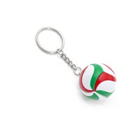 Fashion Leather Volleyball Keychain Mini PVC Volley Ball Keyring Bag Car Keychain Key Toy Holder Ring for Men Women