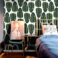 Wallpapers Noordse tropische bananenblad regenwoud ins plant woonkamer slaapkamer achtergrond muur papier thuis decor