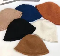 가을 겨울 니트 비니 어부 모자 여성의 따뜻함 니트 비니 모자 레저 패션 버킷 캡 고급 디자이너 모자 6 색
