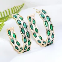 후프 귀걸이 Siscathy Dubai Luxury Cubic Zirconia Circle Drop for Women Fashion Round Earring Jewelry Boucle Oreille Femme Luxe