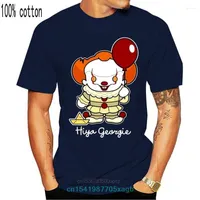 T-shirts masculins Hiya georgie it t-shirt unisexe drôle coton adulte pennywwise clown Stephen king tee shirt