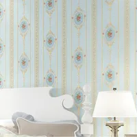 壁紙ユーロの素朴なストリップの壁紙ホーム装飾リビングルームのための花柄のストライプ装飾カルタダパラティ