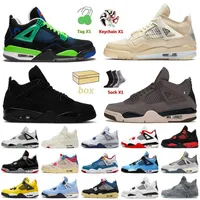 Med Box Women Mens Jumpman 4 Basketball Shoes 4s A Ma Maniere Sail Black Cat Midnight Navy Doernbecher Bred Military Offs White Oreo Canvas Trainers Sport Sneakers