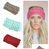 Other Home Garden New Arrival Winter Women Ear Warmer Wide Wool Hair Bands Knit Crochet Twist Headband Turban Headwrap For Girl Acce Dhsc7