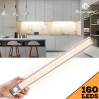 cabinet light 80 120 160 LEDs PIR Motion Sensor LED Under Cabinet Light Dimming Adjust Sensing Time Night Lamp For Kitchen Wardrobe Stairs 1021