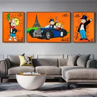 Alec Monopoly Graffiti Art Money Canvas Painting Posters and Prints Wall Art Picture for Living Room Home Decoration Cuadro