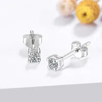 Stud Attagems VVS1 D 라운드 컷 3.0mm 다이아몬드 테스트 통과 925 Sterling Silver Earring Fine Jewelry 여자 친구 선물 221020