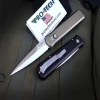 Pro-Tech 920 Godfather AUTO Folding Knife 4 154-CM Bead Blasted Plain Blade T6 Aluminum Handles The blade is sharp and toug244u