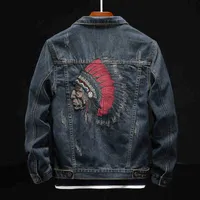Men Jackets Prowow 2022 Modes Streetwear Jacke Retro Blue Indian Chief Stickerei