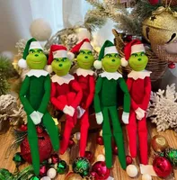 レッドグリーンクリスマスグリンチクリスマスツリーホームペンダントのためのドールデコレーション新年の子供のギフト卸売