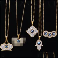 Collares colgantes de color azul turco Collares Mujeres Titanio de acero Corona Key Animal Coraz￳n Hazado Pendientes Joyas Fashi Dhl8r