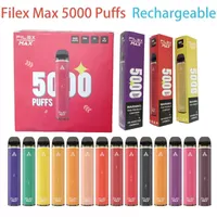 Puff filex Max 5000パフ使い捨て電子タバコ12mlカートリッジ1000mAh充電式バッテリータバコ