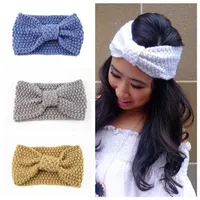 Headbands Headbands For Women Turbans Girl Crochet Bow Stretch Solid Head band Headwrap Winter Warm Ear Knit Hair bands Hair Accessories J221019