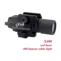 X400 Luce da pistola tattica Ultra High Ouput LED Pistola Luce bianca con Flasce Laser Red integrato Airsofta Flashlight Alluminio