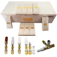KRT Vape Cartridges 0.8ml Empty Atomizer 510 Thread Battery Atomizers 10 Strains Available Ceramic Coil Vapes Carts with packaging