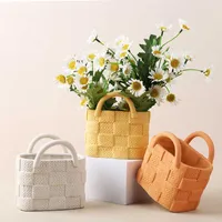 Ins keramische vrouwen tas vaas handtas bloem pot decoratieve vazen ​​moderne bloempotten potten de fleurs kamer decor 1022