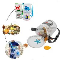 Depolama çantaları bebek kumu korunabilir seyahat organizatör örgü çanta çocuk oyuncaklar yüzme mayo havlu kovası için büyük plaj