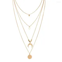 Łańcuchy 1 sztuk płaszczy Złote Kolor Naszyjniki wisids dla kobiet długie koronki księżyca aksamitne biżuteria modowa