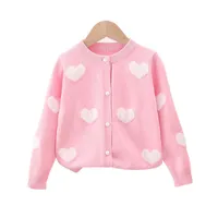 Pullover 2022 Spring New Fashion Girls Cardigan Sweater Baby Coats Lovely Childreter Sweaters para criança roupas de menina 2 3 4 5 6 7y T221021