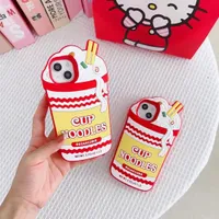 Cartoon Fashion Silicone Cup Noodles Soft Phone Cases voor iPhone 14 13 12 11 Pro Max 7 8 Plus XR XS XSMax