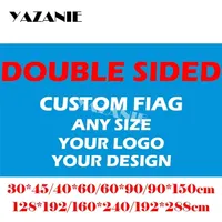 Banner Flags YAZANIE 60x90cm90x150cm120x180cm160x240cm Double Side Custom Flag Sided Large Printed Car and Banners 221021