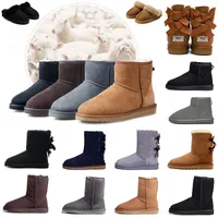 Designer Waterdichte laarzen Australi￫ Silhouet enkelschepen Australie Stret Snow Boots Winter Mini Tasman Women Super Soft Eve Sheep Fur Integration Shoes WGG